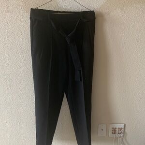 LOFT Women's Black Trousers with Tie Belt